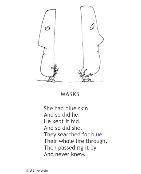Shel Silverstein blue skin masks