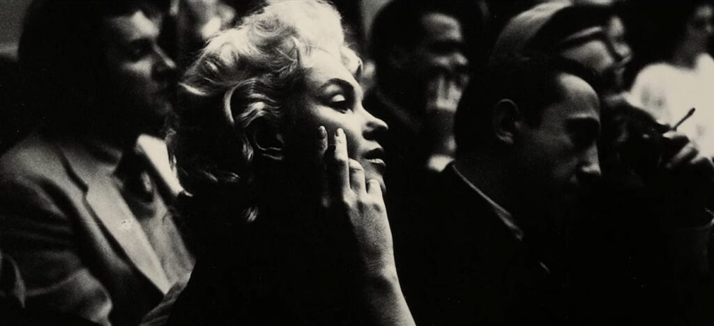 monochrome Marilyn Monroe pensive at acting class 1961