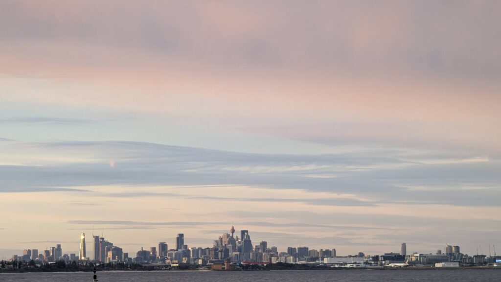 Sydney's pink autumn skyline