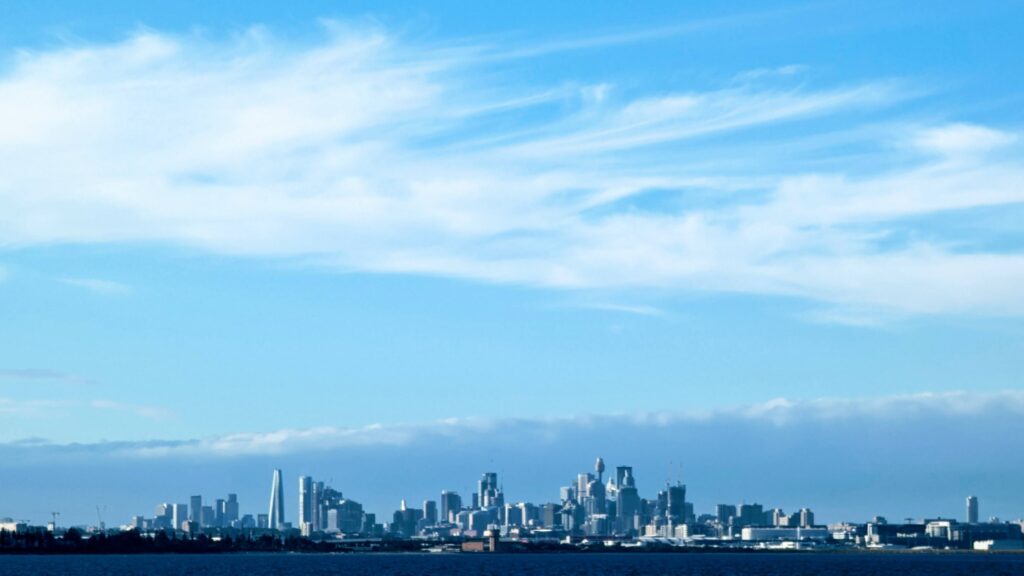 Sydney's metropolitan skyline seen under a blue sky kinda day